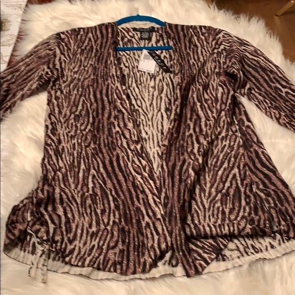 Grace Sweaters - NWT Grace Animal Print Cardigan In Small Fly Away
